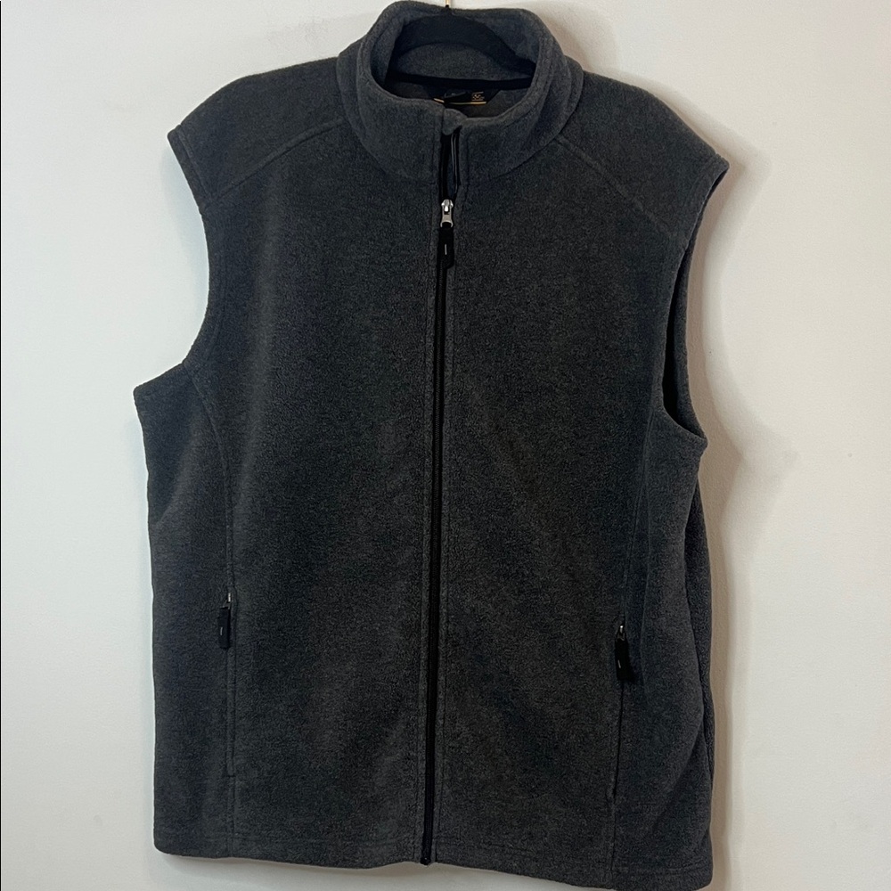 Core 365 Men's Charcoal‎ Gray Fleece Zip Up Vest Size Large